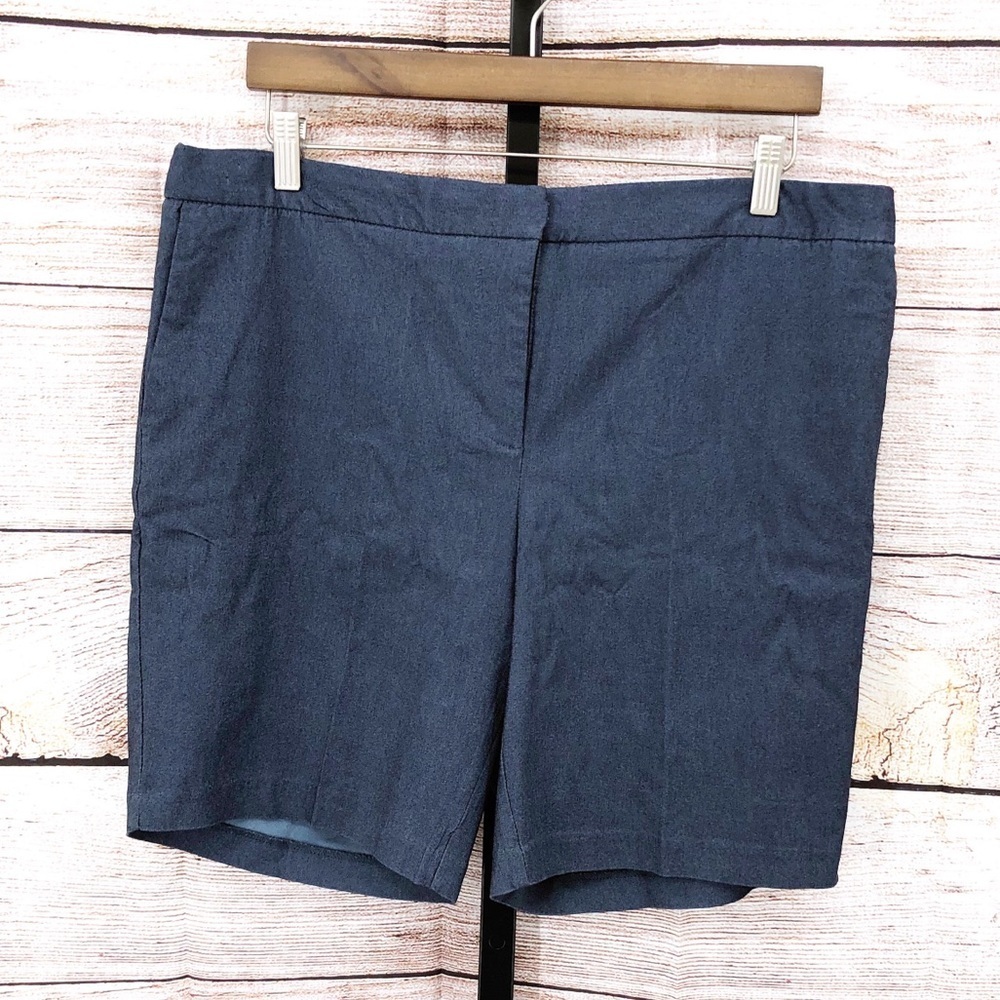 Mario Serrani Blue Bermuda Shorts Tailored Cotton Blend